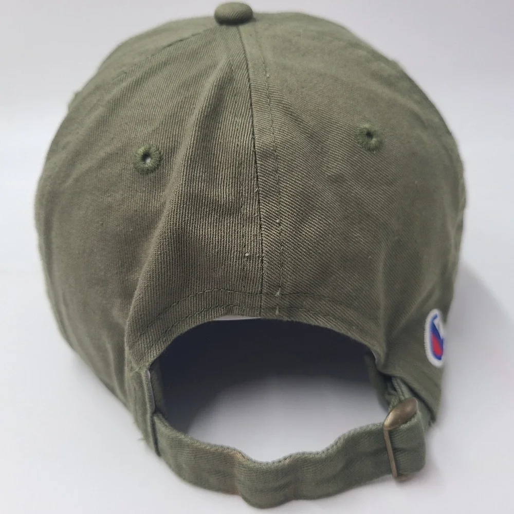 Champion Hat Strapback (Fits Small) Green White Script Logo Casual Brand Cotton